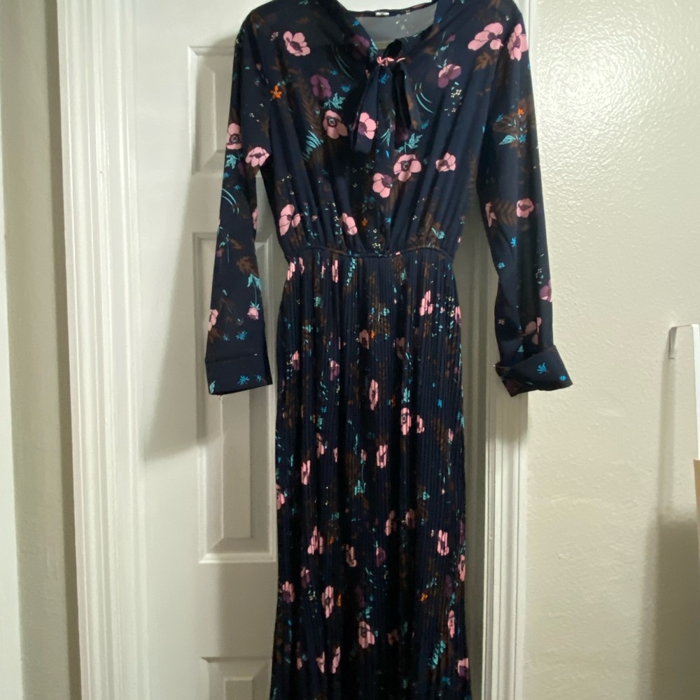 Navy midi dress